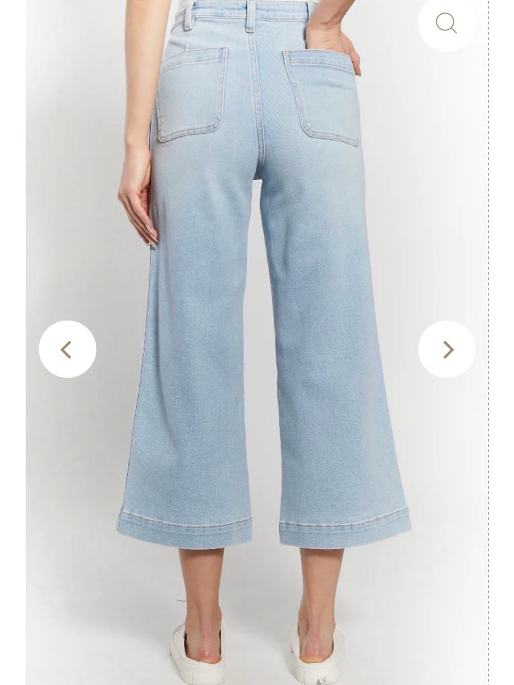 Oat New York Light Blue High-Rise Wide-Leg Cropped Jeans